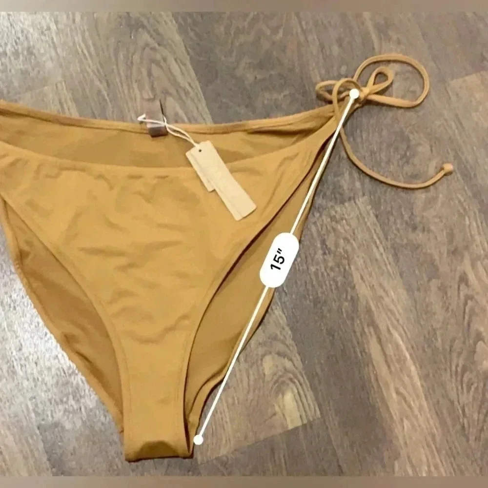 SKIMS Swim SKIMS Swim DIPPED TIE BOTTOM Almond Size 4X. New with Tags